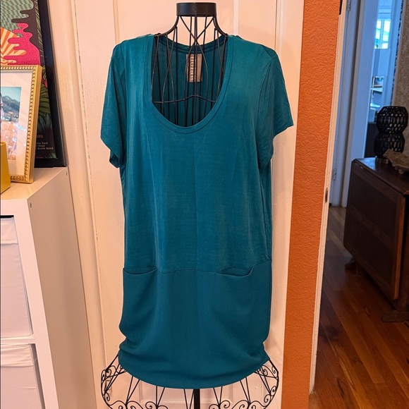Dolan Teal Short Sleeve Dress-Sz L - Picture 1 of 7
